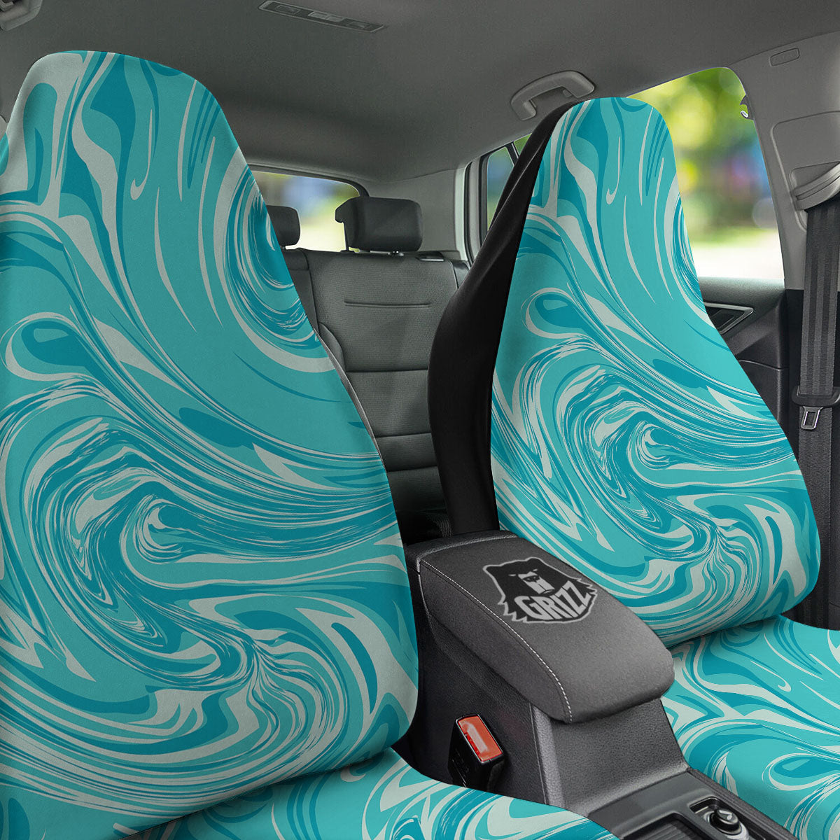 Wave Psychedelic Print Pattern Car Seat Covers-grizzshop