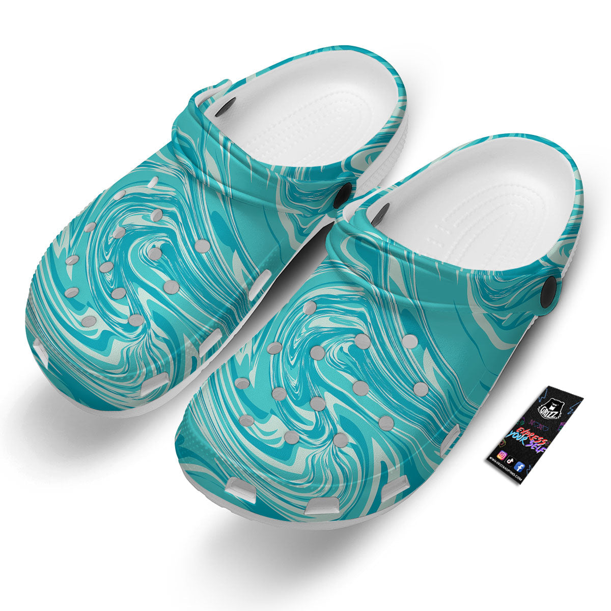 Wave Psychedelic Print Pattern Clog-grizzshop