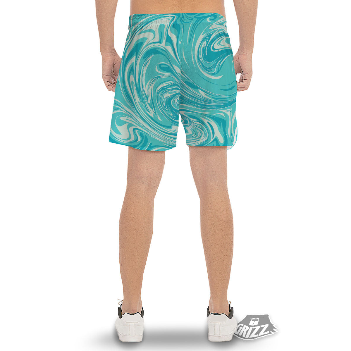 Wave Psychedelic Print Pattern Men's Gym Shorts-grizzshop