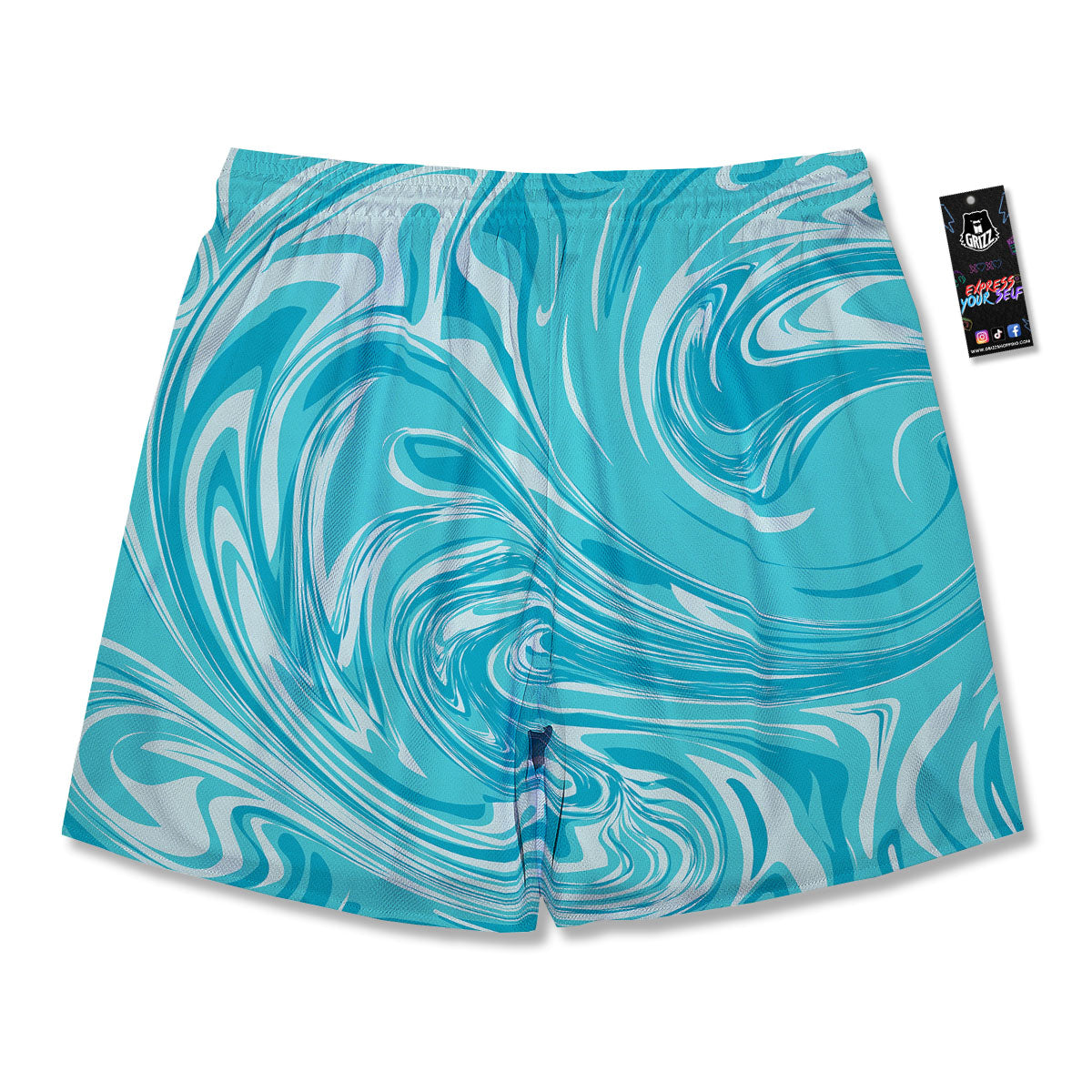 Wave Psychedelic Print Pattern Men's Running Shorts-grizzshop
