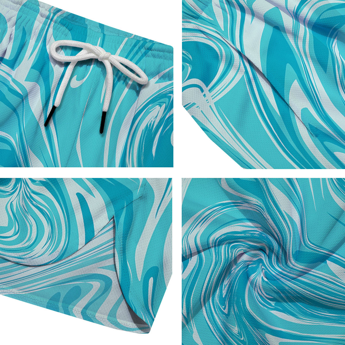 Wave Psychedelic Print Pattern Men's Running Shorts-grizzshop