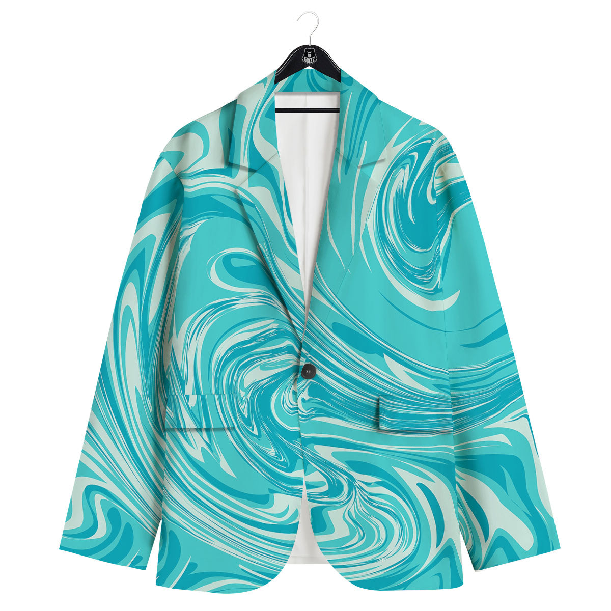 Wave Psychedelic Print Pattern Men's Sport Coat-grizzshop