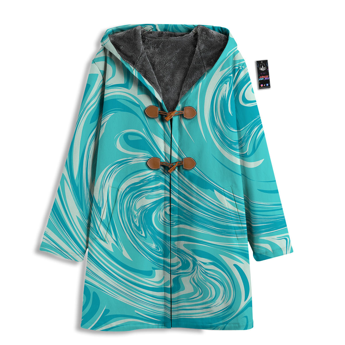 Wave Psychedelic Print Pattern Men's Windbreaker Jacket-grizzshop
