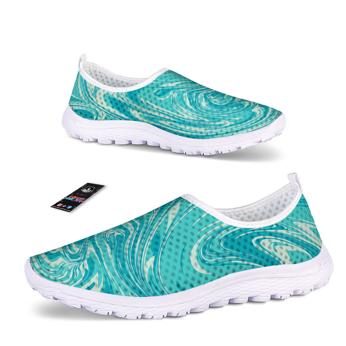Wave Psychedelic Print Pattern Nurse Shoes-grizzshop