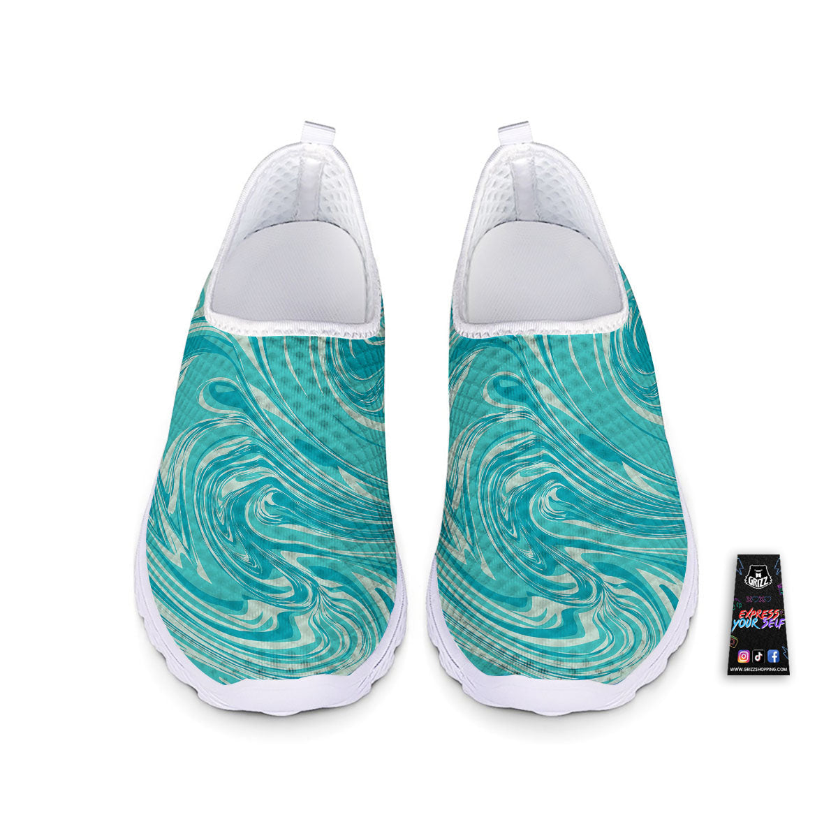 Wave Psychedelic Print Pattern Nurse Shoes-grizzshop
