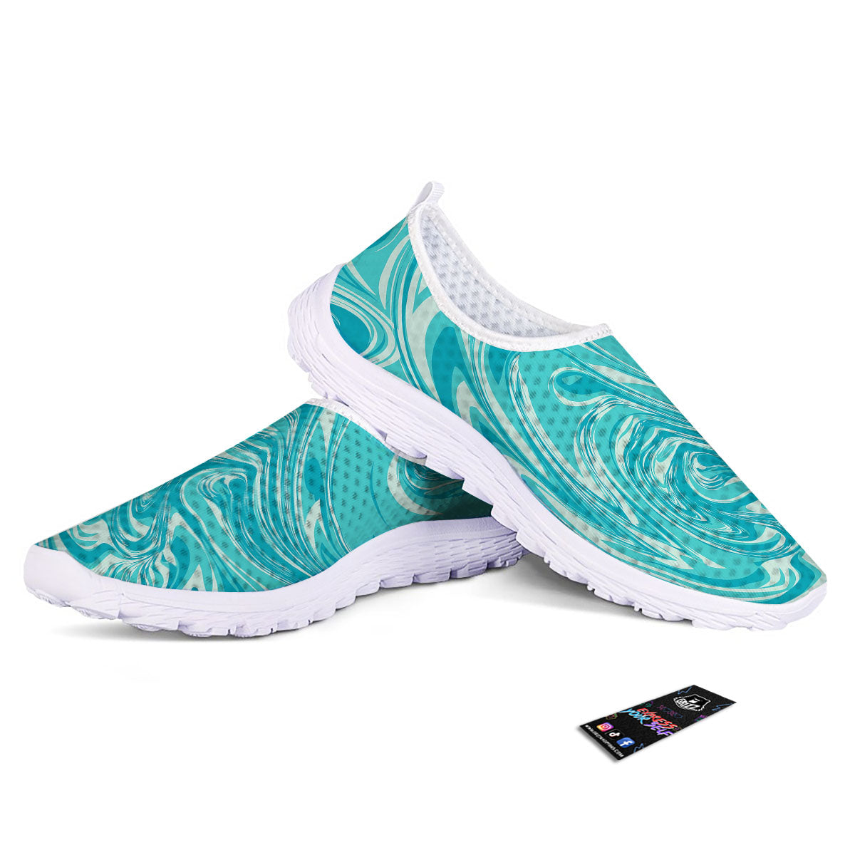 Wave Psychedelic Print Pattern Nurse Shoes-grizzshop