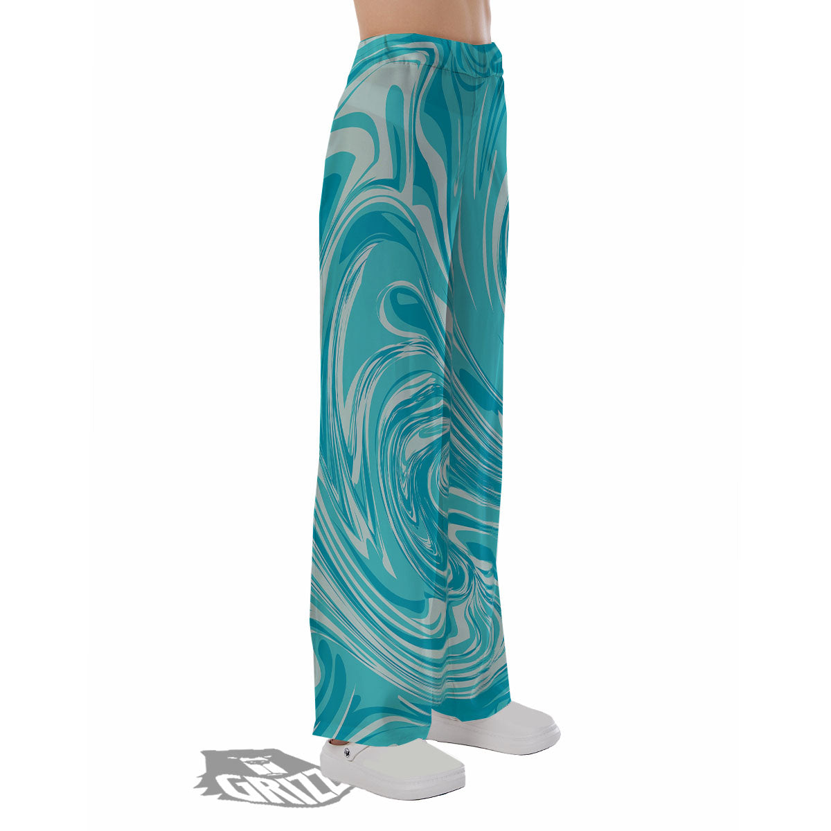Wave Psychedelic Print Pattern Pajama Pants-grizzshop