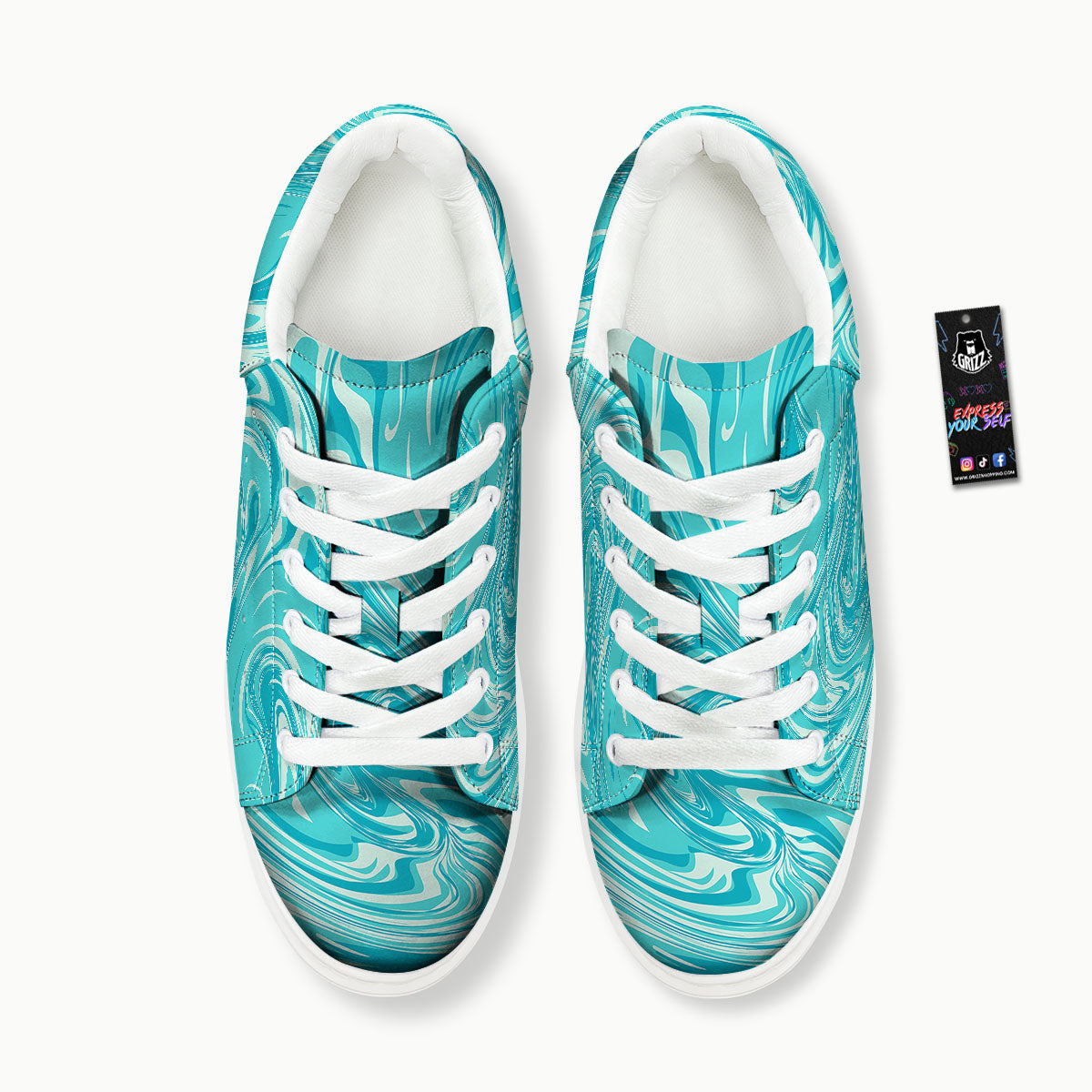 Wave Psychedelic Print Pattern Platform Shoes-grizzshop
