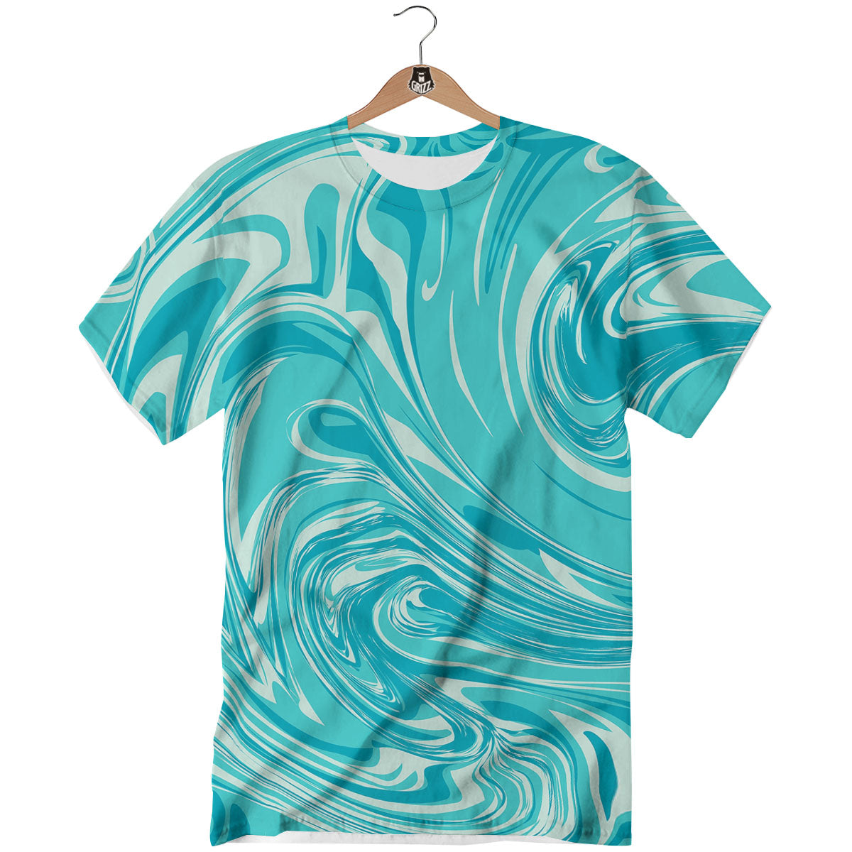 Wave Psychedelic Print Pattern T-Shirt-grizzshop