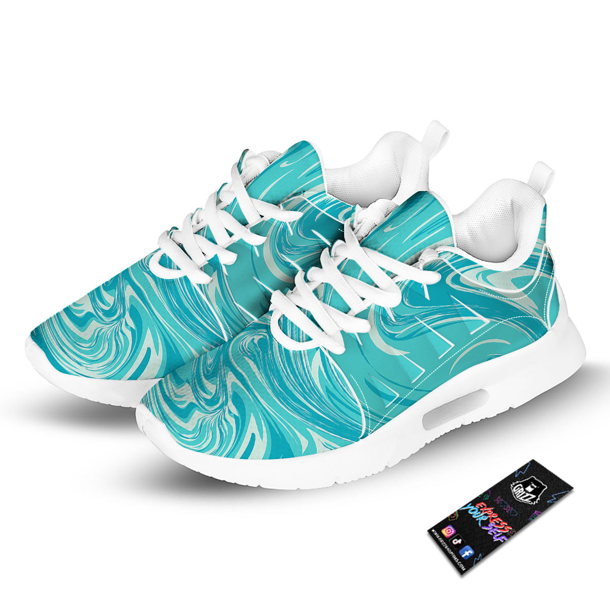 Wave Psychedelic Print Pattern Tennis Shoes-grizzshop