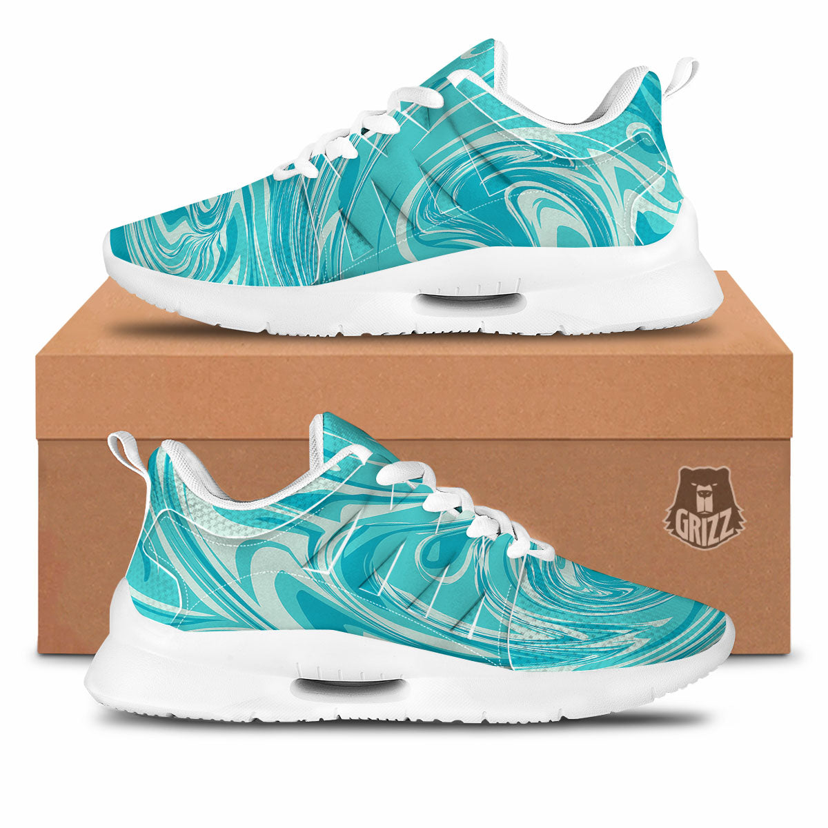 Wave Psychedelic Print Pattern Tennis Shoes-grizzshop