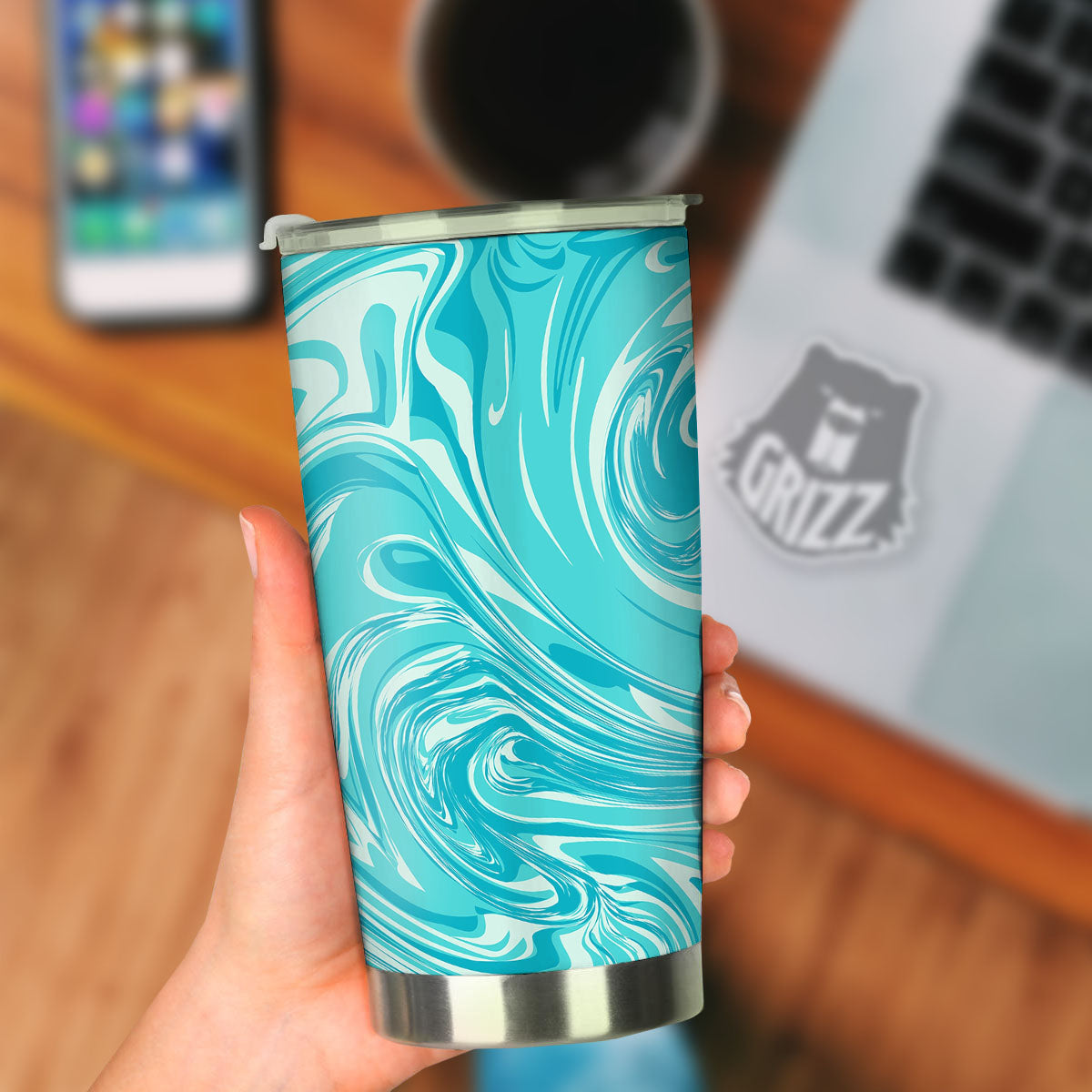 Wave Psychedelic Print Pattern Tumbler-grizzshop