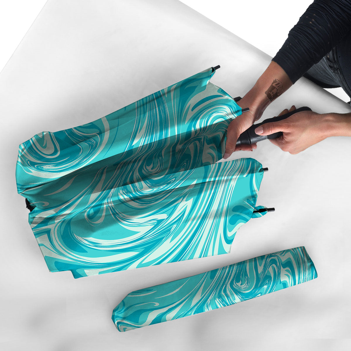 Wave Psychedelic Print Pattern Umbrella-grizzshop