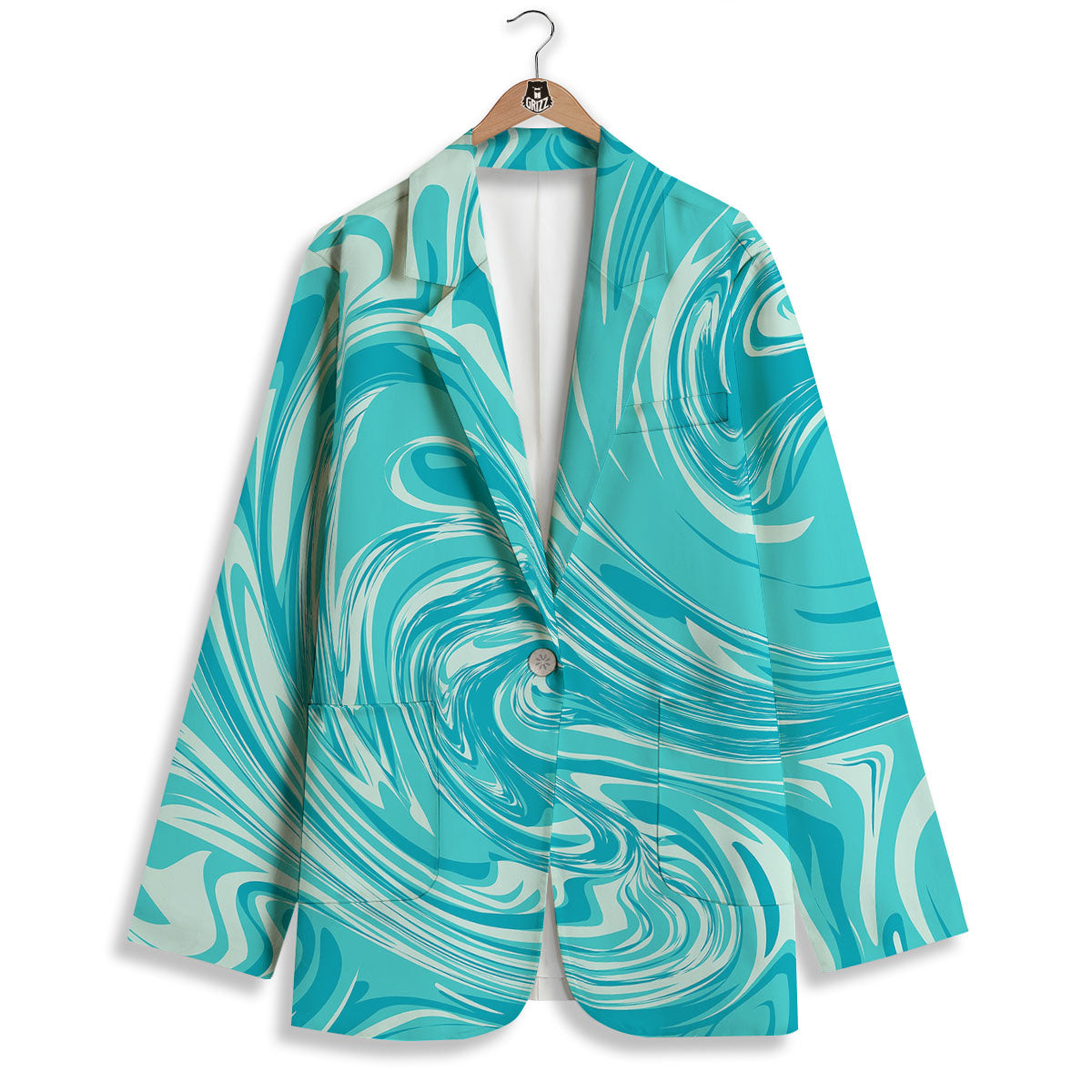 Wave Psychedelic Print Pattern Women's Blazer-grizzshop