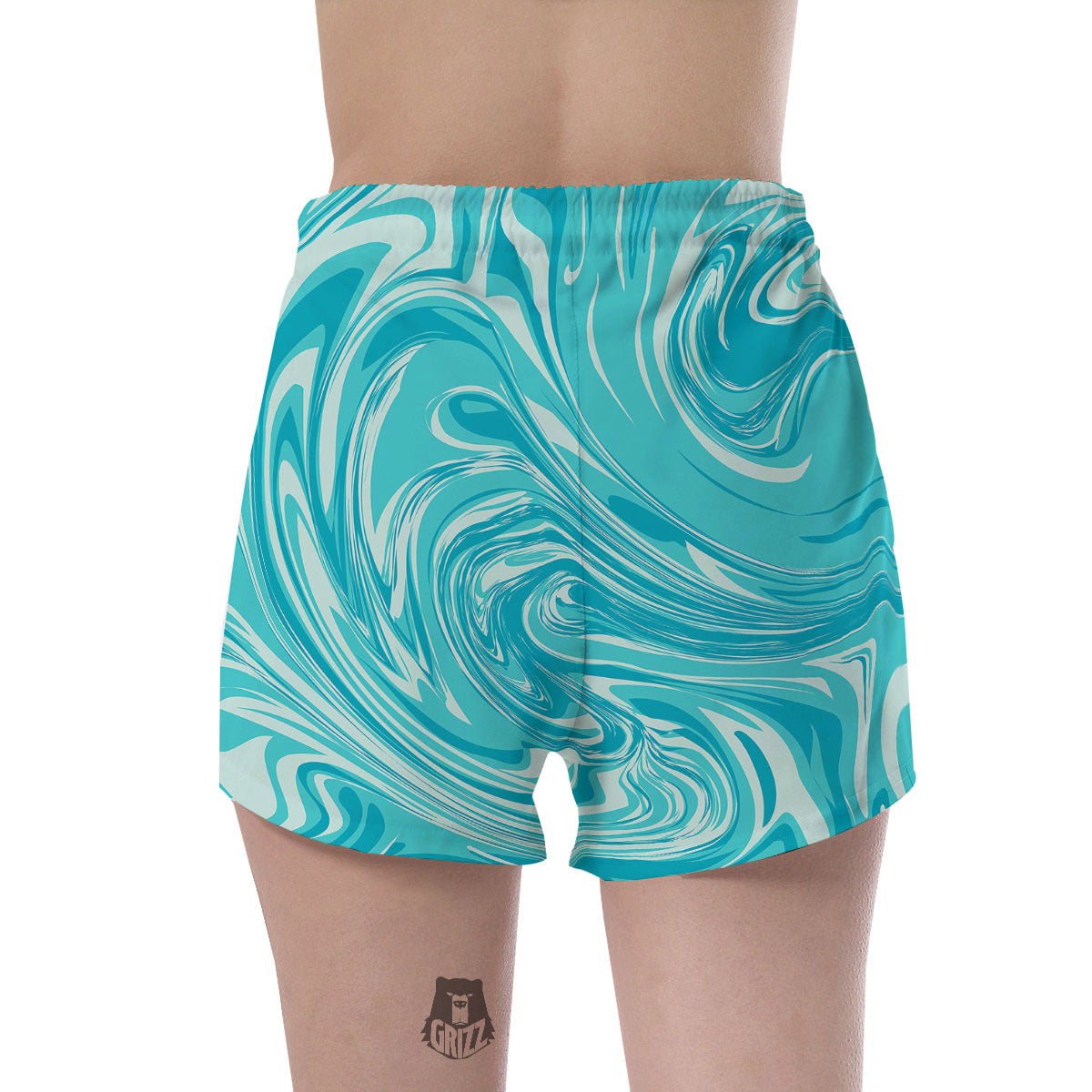 Wave Psychedelic Print Pattern Women's Shorts-grizzshop