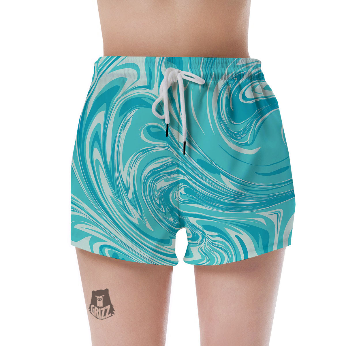 Wave Psychedelic Print Pattern Women's Shorts-grizzshop