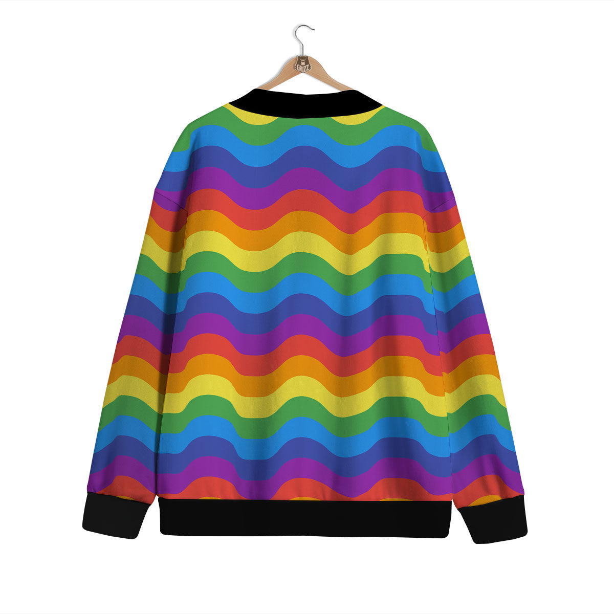 Wave Rainbow Print Pattern Cardigan-grizzshop