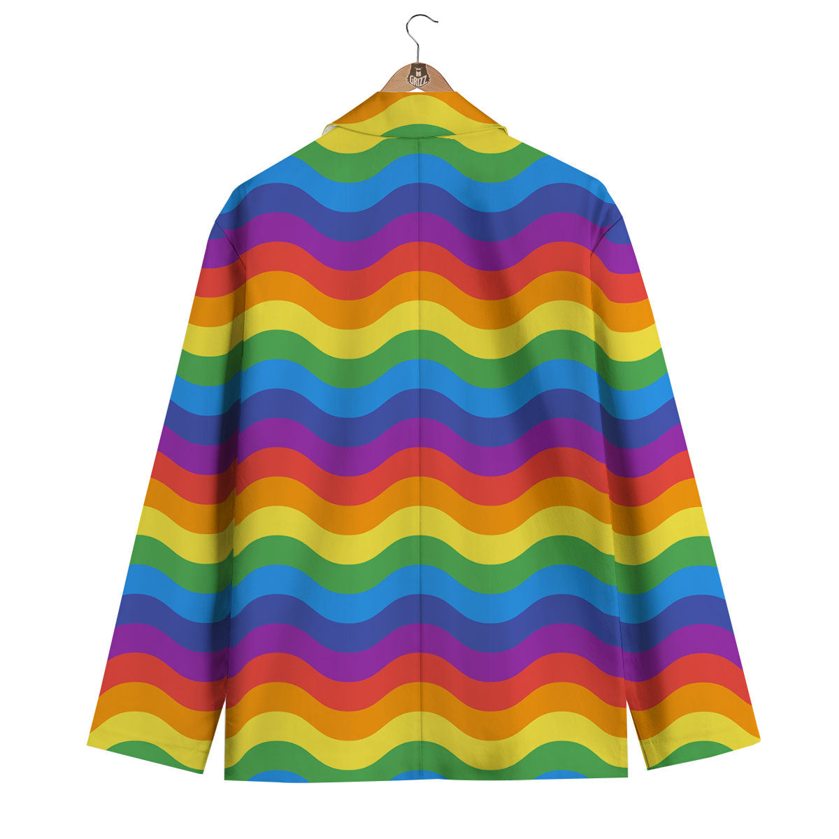 Wave Rainbow Print Pattern Men's Blazer-grizzshop