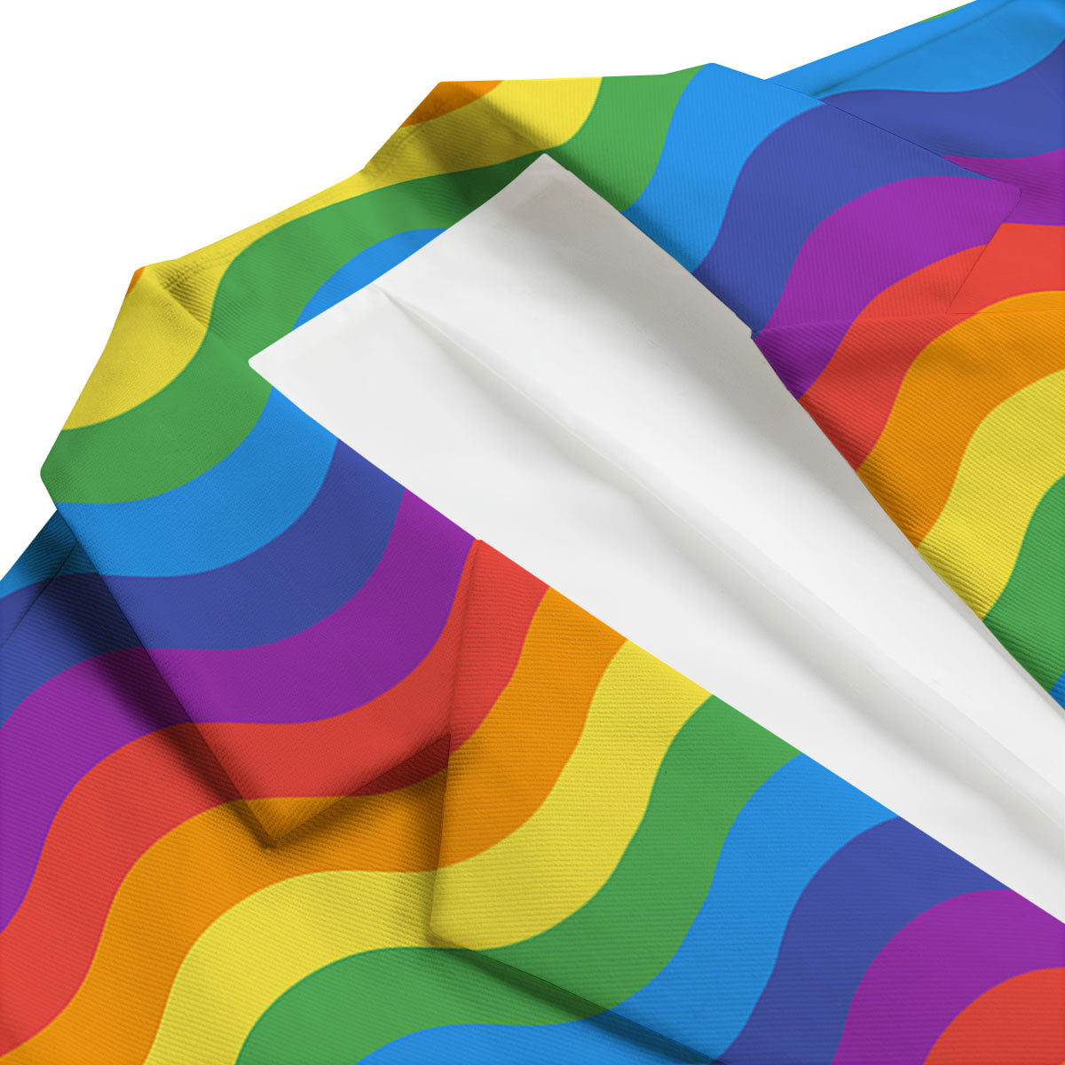 Wave Rainbow Print Pattern Men's Blazer-grizzshop