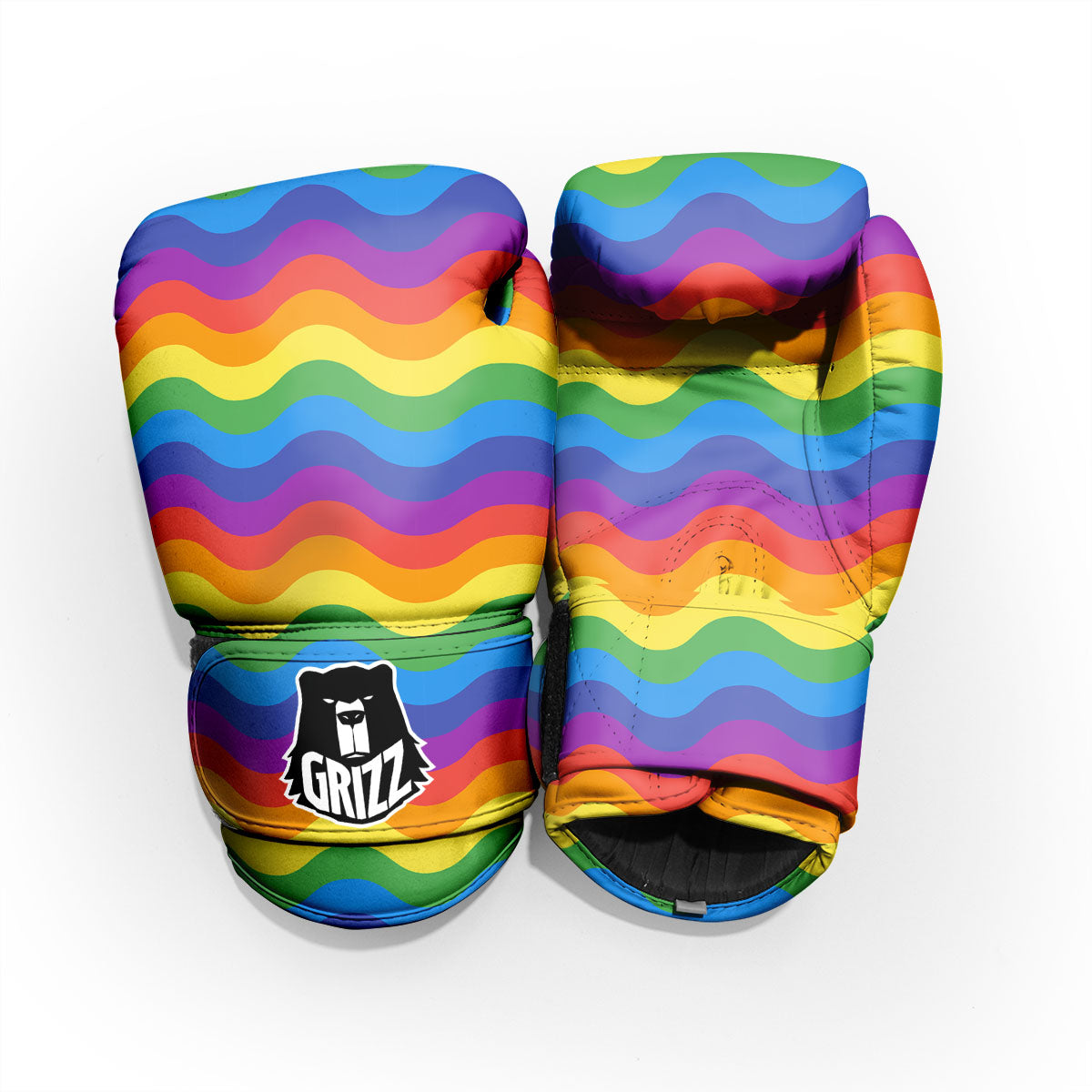 Wave Rainbow Print Pattern Pro Boxing Glove