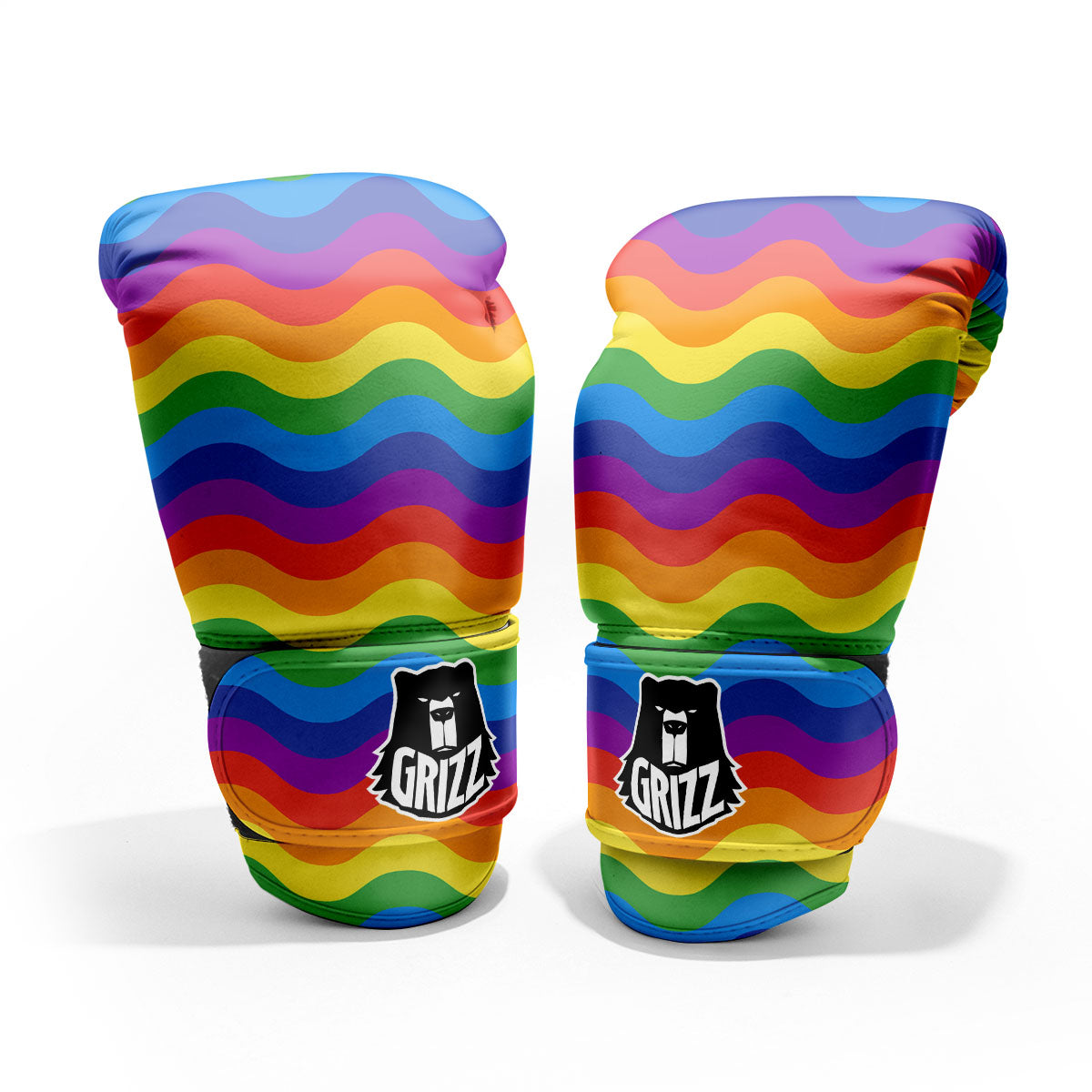 Wave Rainbow Print Pattern Pro Boxing Glove
