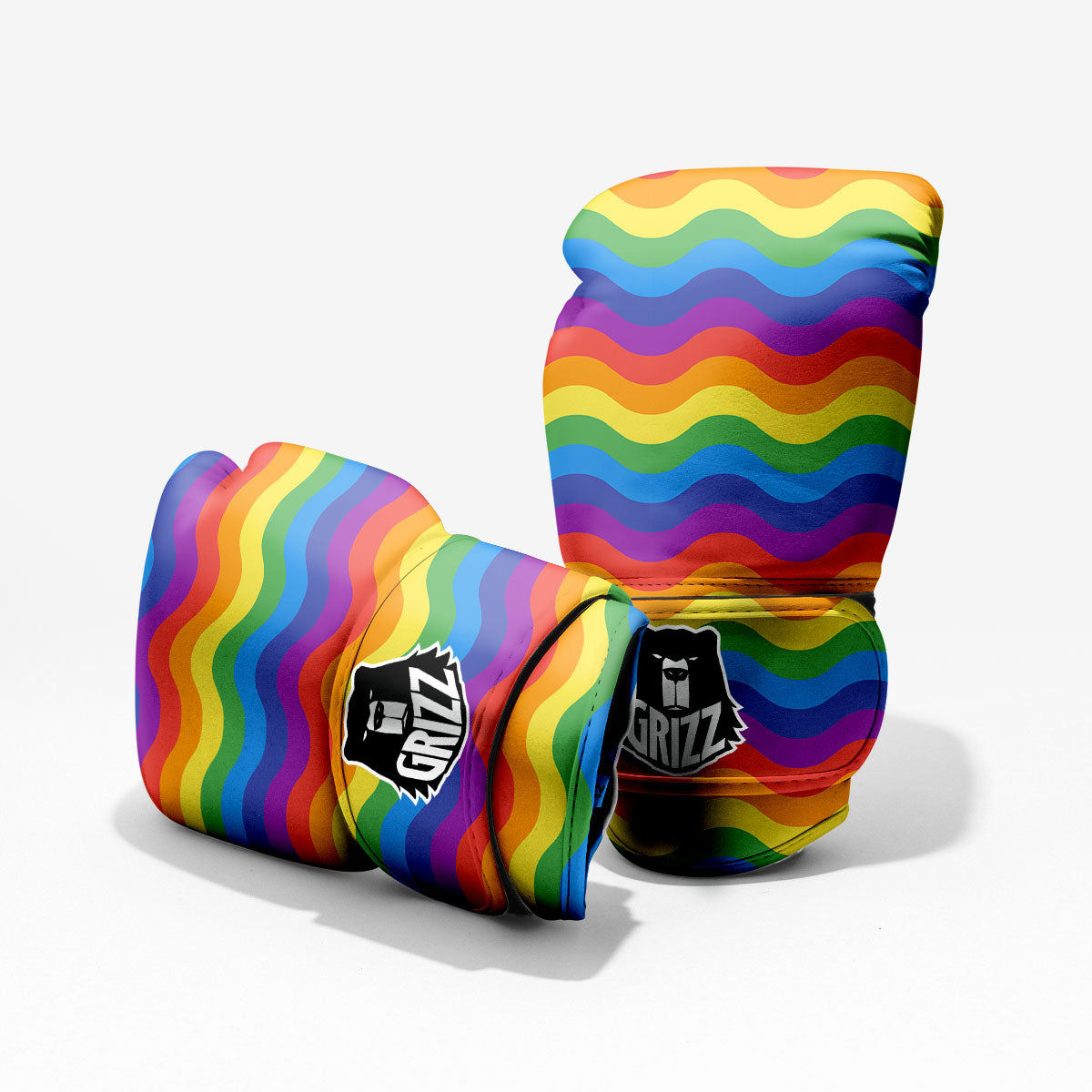 Wave Rainbow Print Pattern Pro Boxing Glove