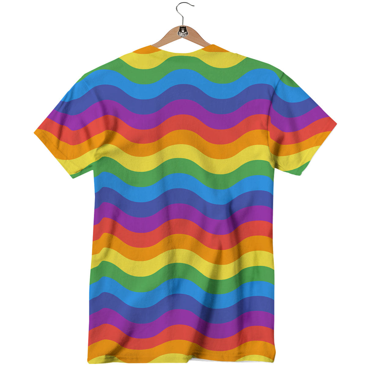 Wave Rainbow Print Pattern T-Shirt-grizzshop