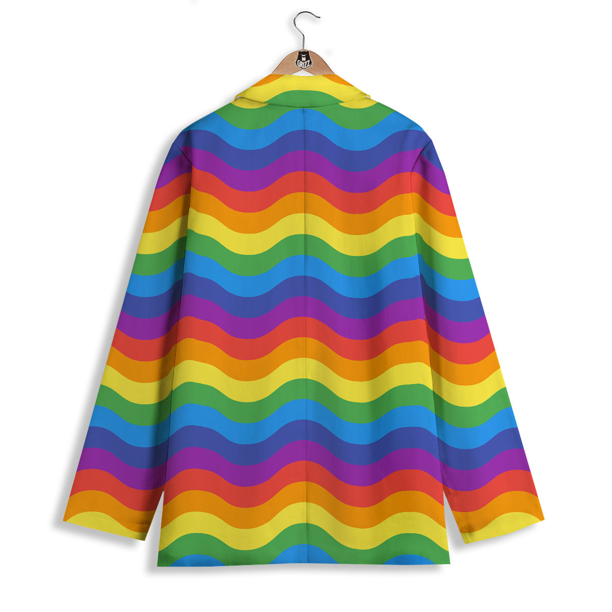 Wave Rainbow Print Pattern Women's Blazer-grizzshop