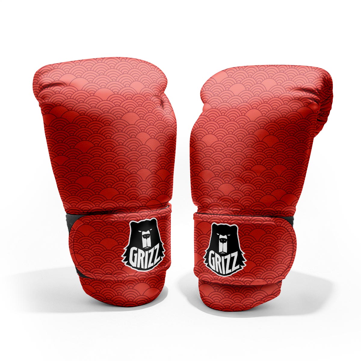 Wave Red Japanese Print Pattern Pro Boxing Glove