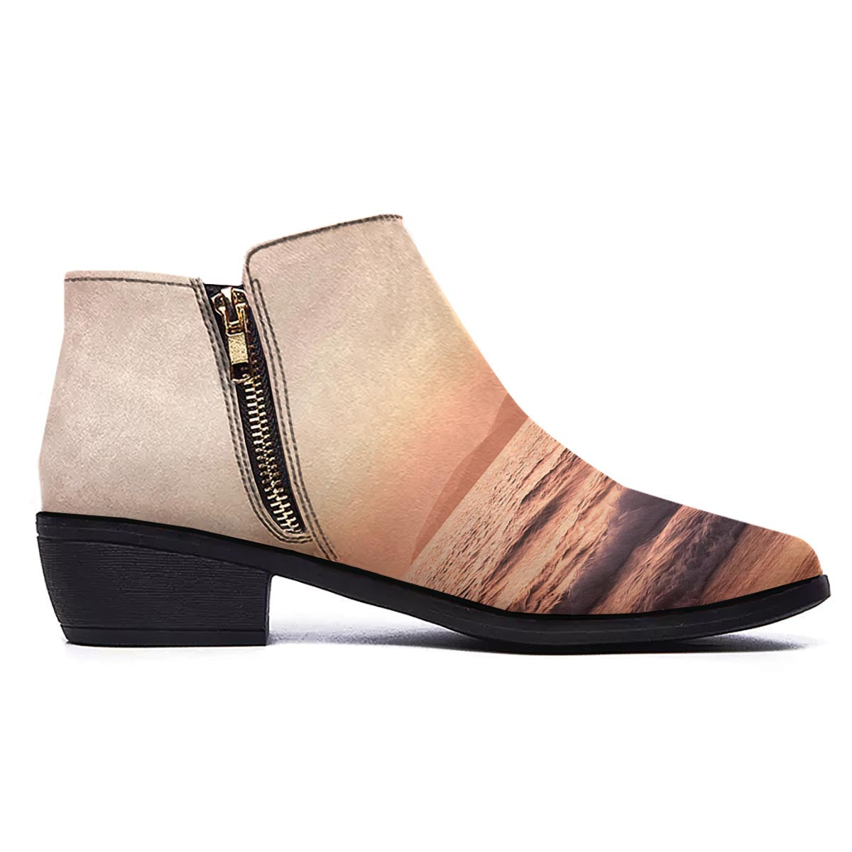 Wave Sunrise Print Ankle Boots-grizzshop