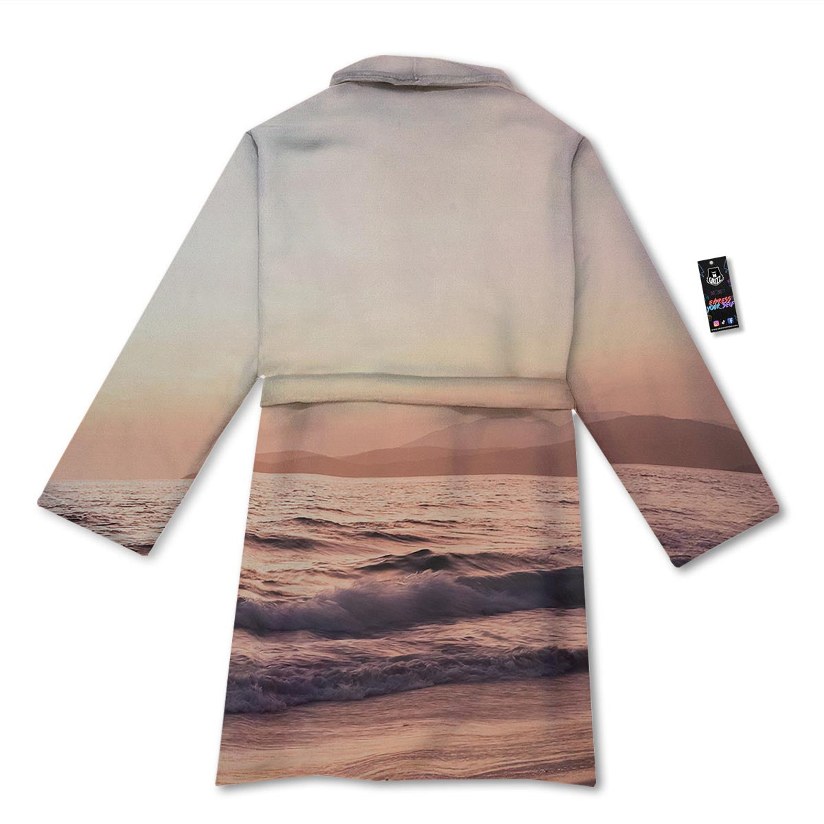 Wave Sunrise Print Bathrobe-grizzshop