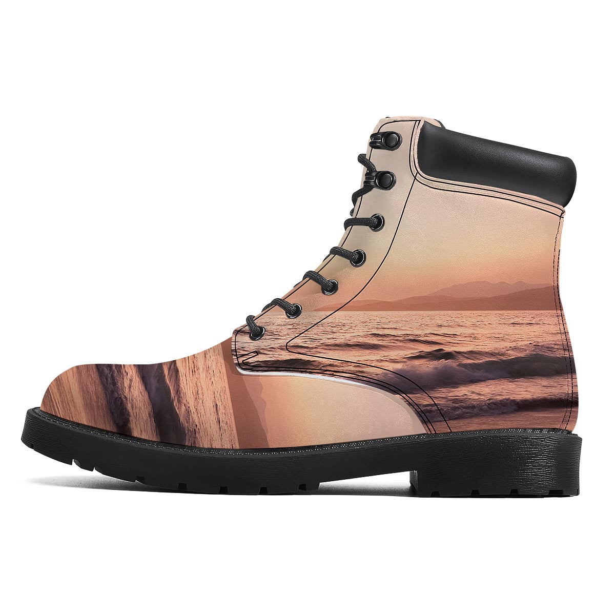 Wave Sunrise Print Boots-grizzshop