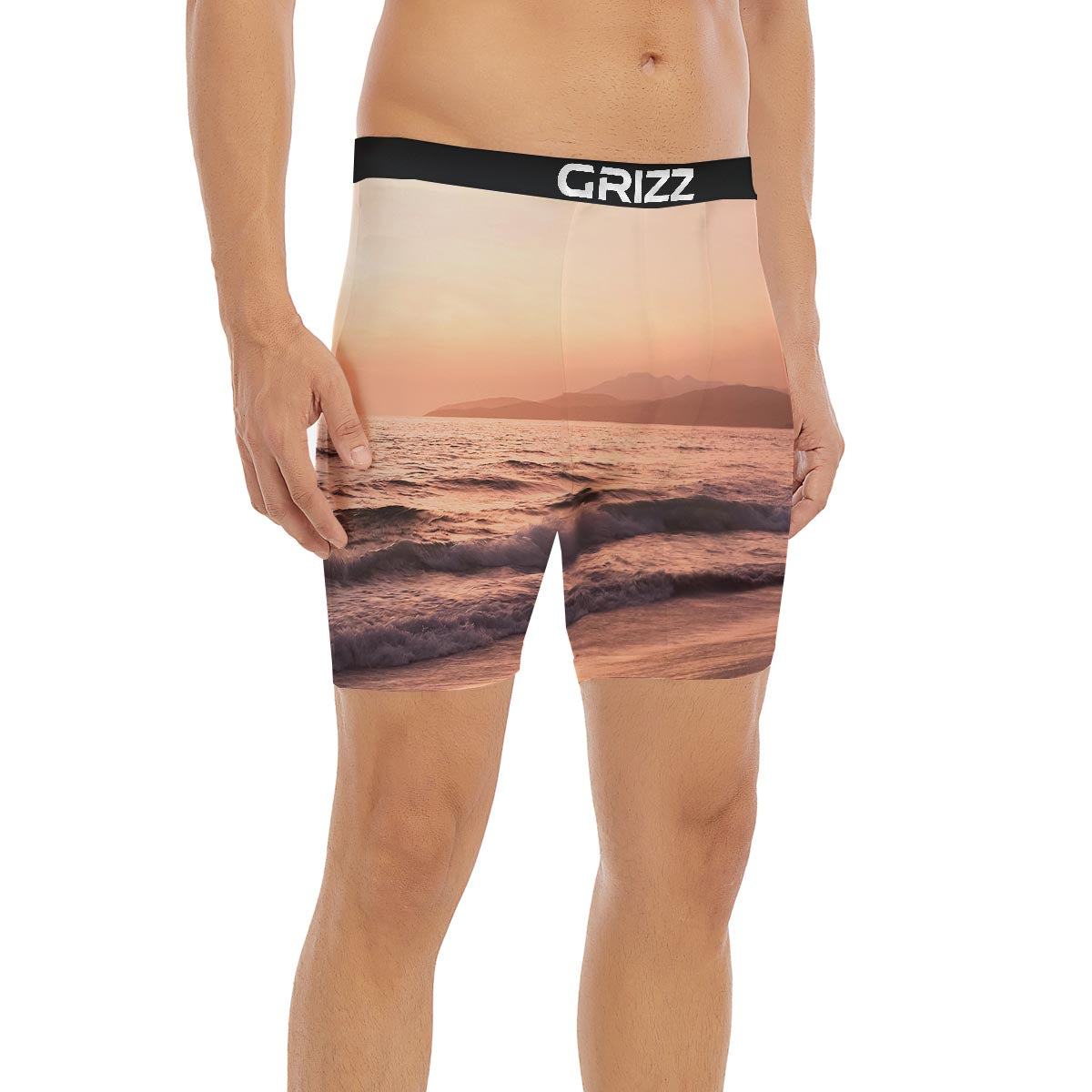 Wave Sunrise Print Boxer Briefs-grizzshop