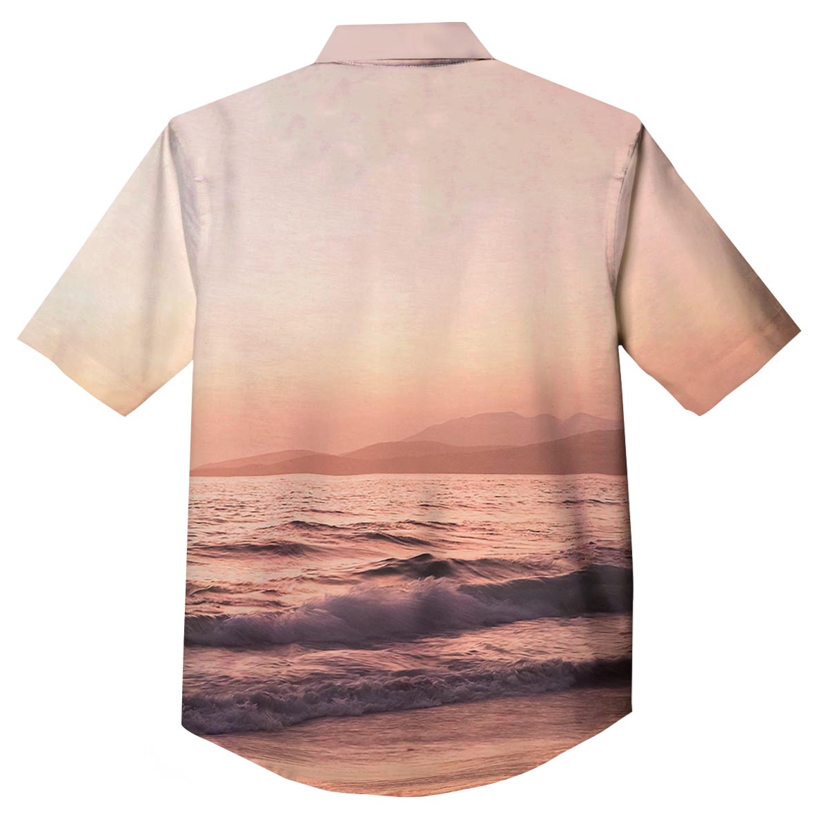 Wave Sunrise Print Button Up Shirt-grizzshop