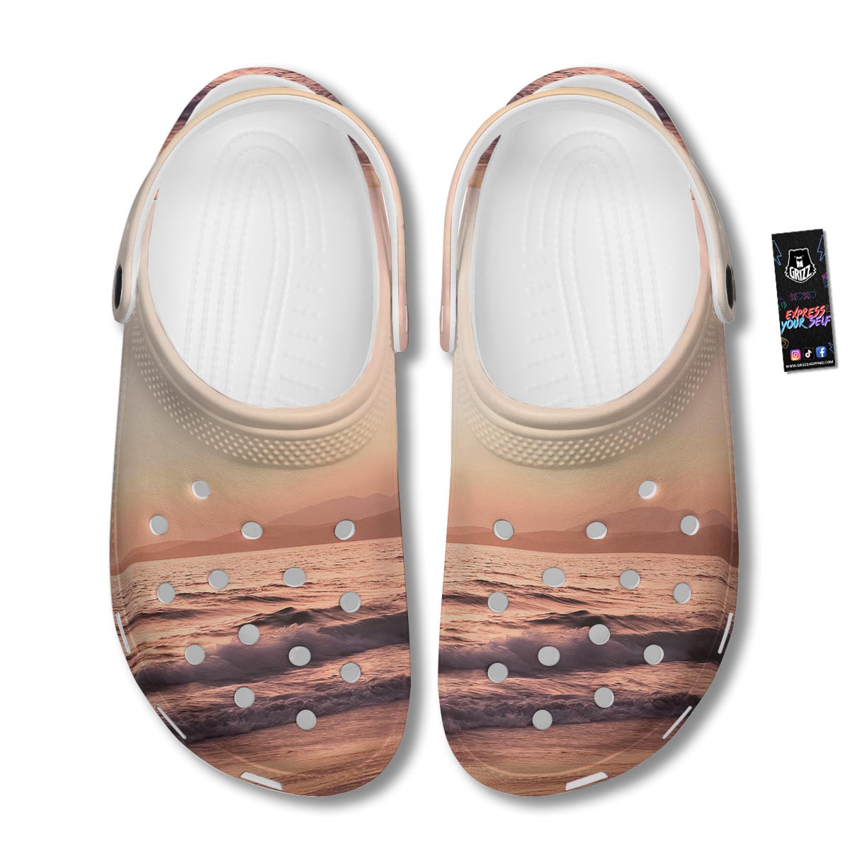 Wave Sunrise Print Clog-grizzshop