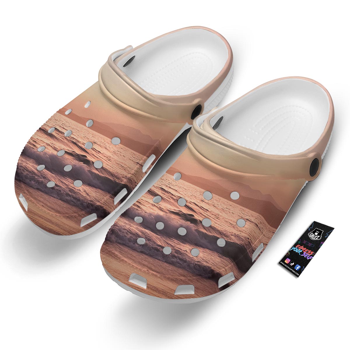 Wave Sunrise Print Clog-grizzshop