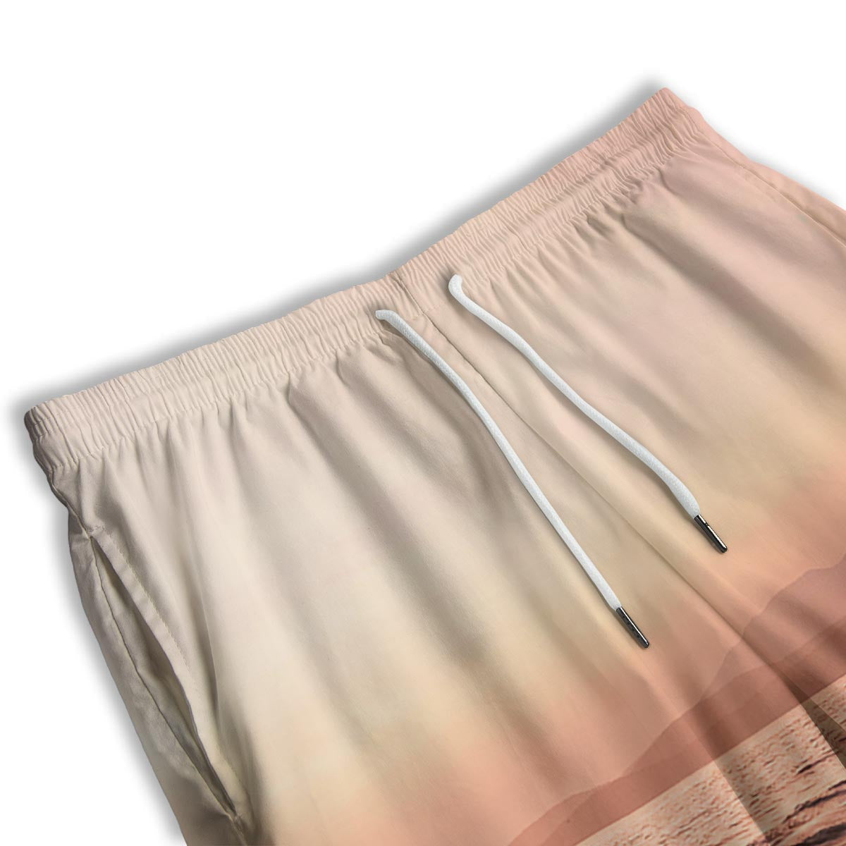 Wave Sunrise Print Men's Athletic Shorts