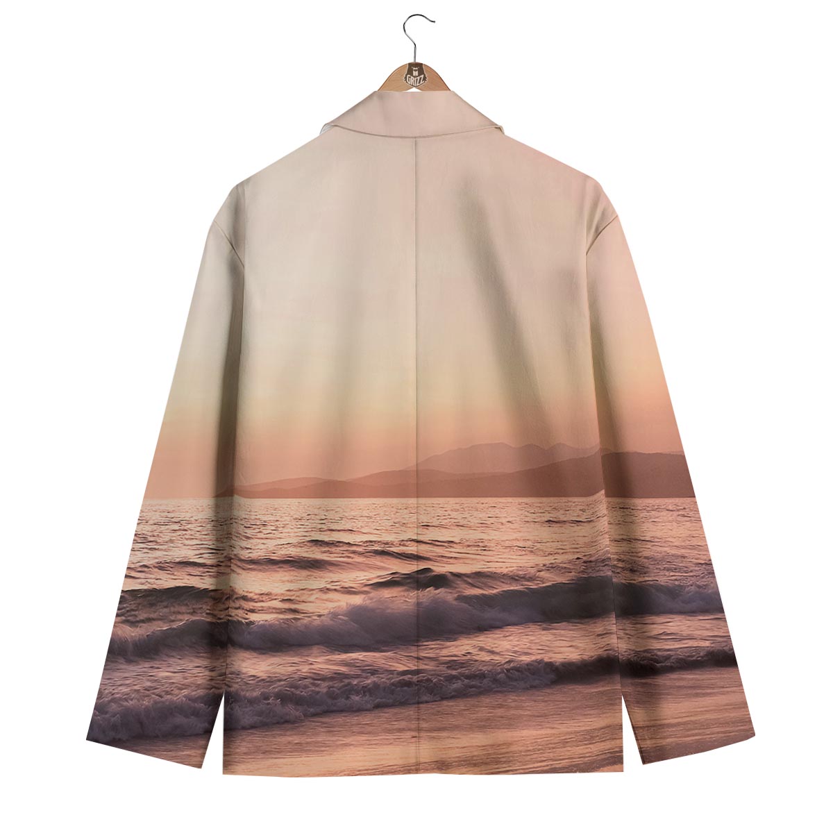 Wave Sunrise Print Men's Blazer-grizzshop