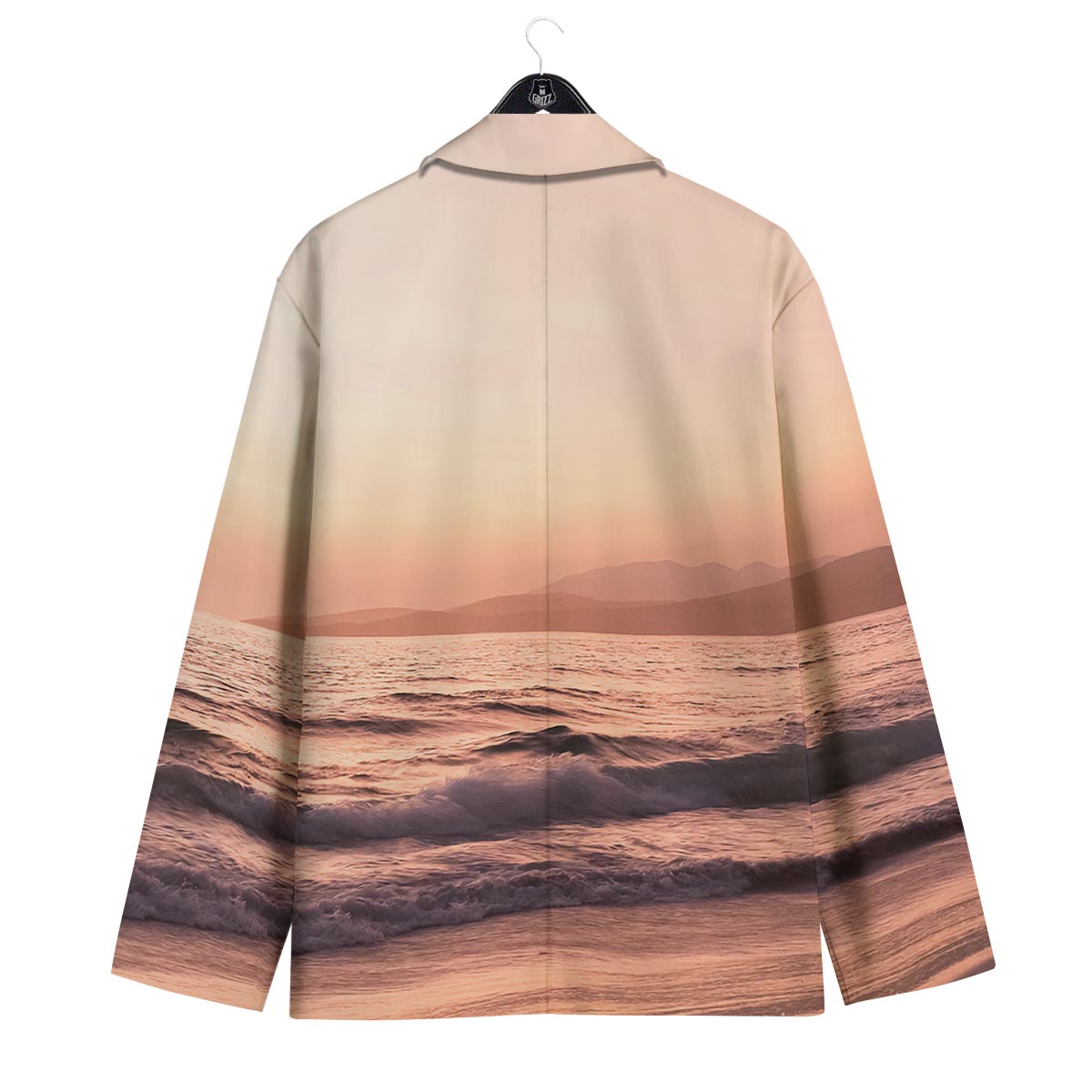 Wave Sunrise Print Men's Sport Coat-grizzshop