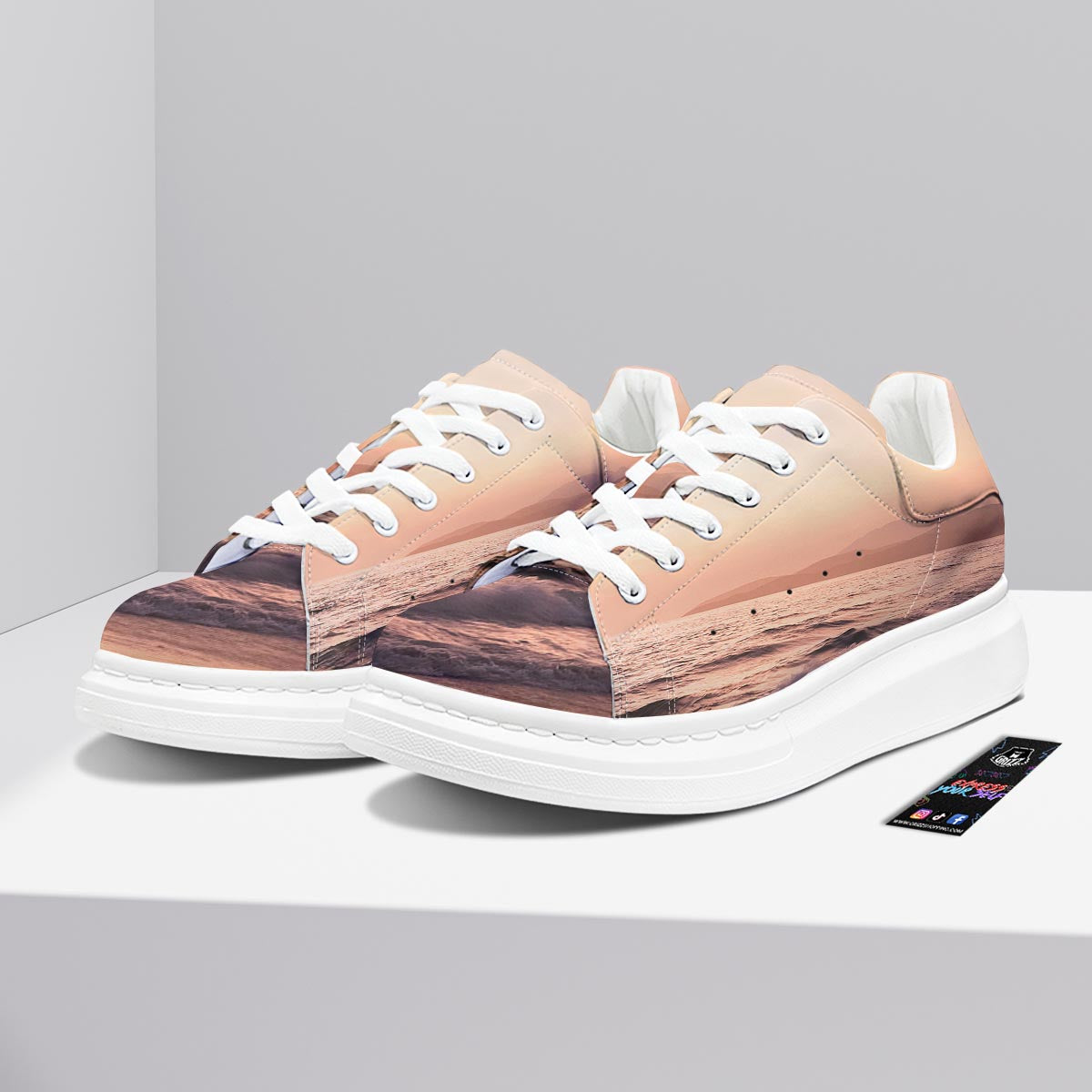 Wave Sunrise Print Platform Shoes-grizzshop