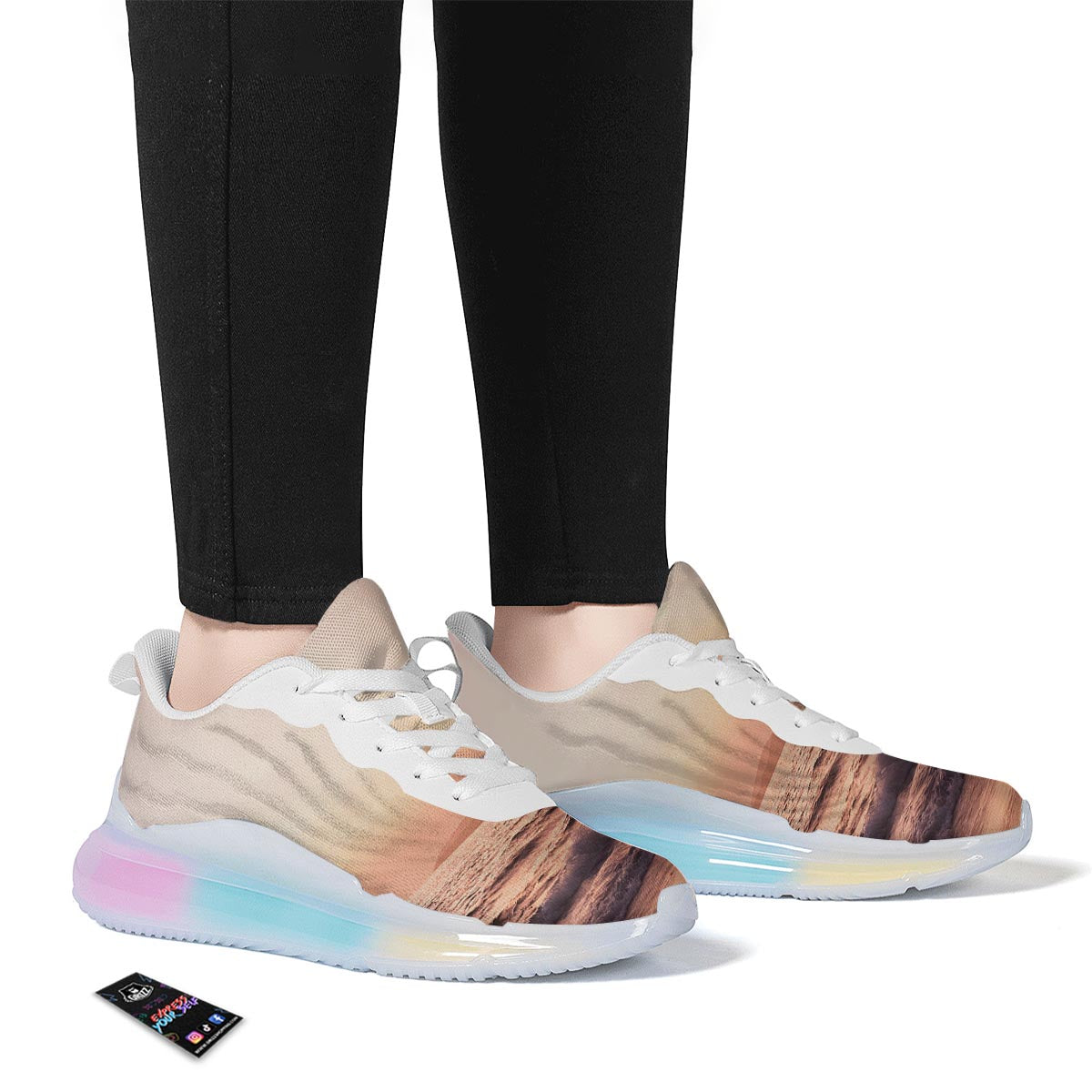 Wave Sunrise Print Running Sneakers-grizzshop