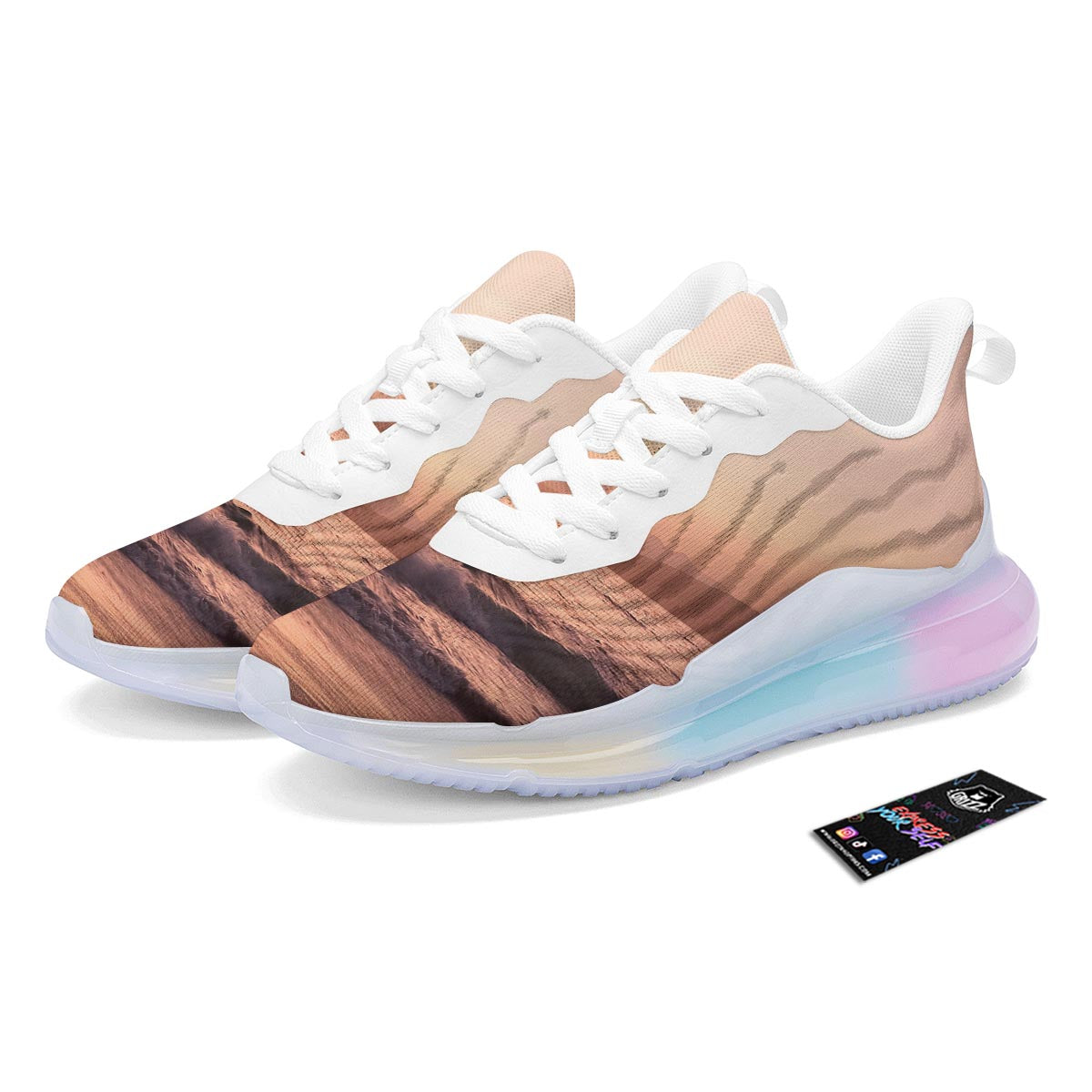 Wave Sunrise Print Running Sneakers-grizzshop