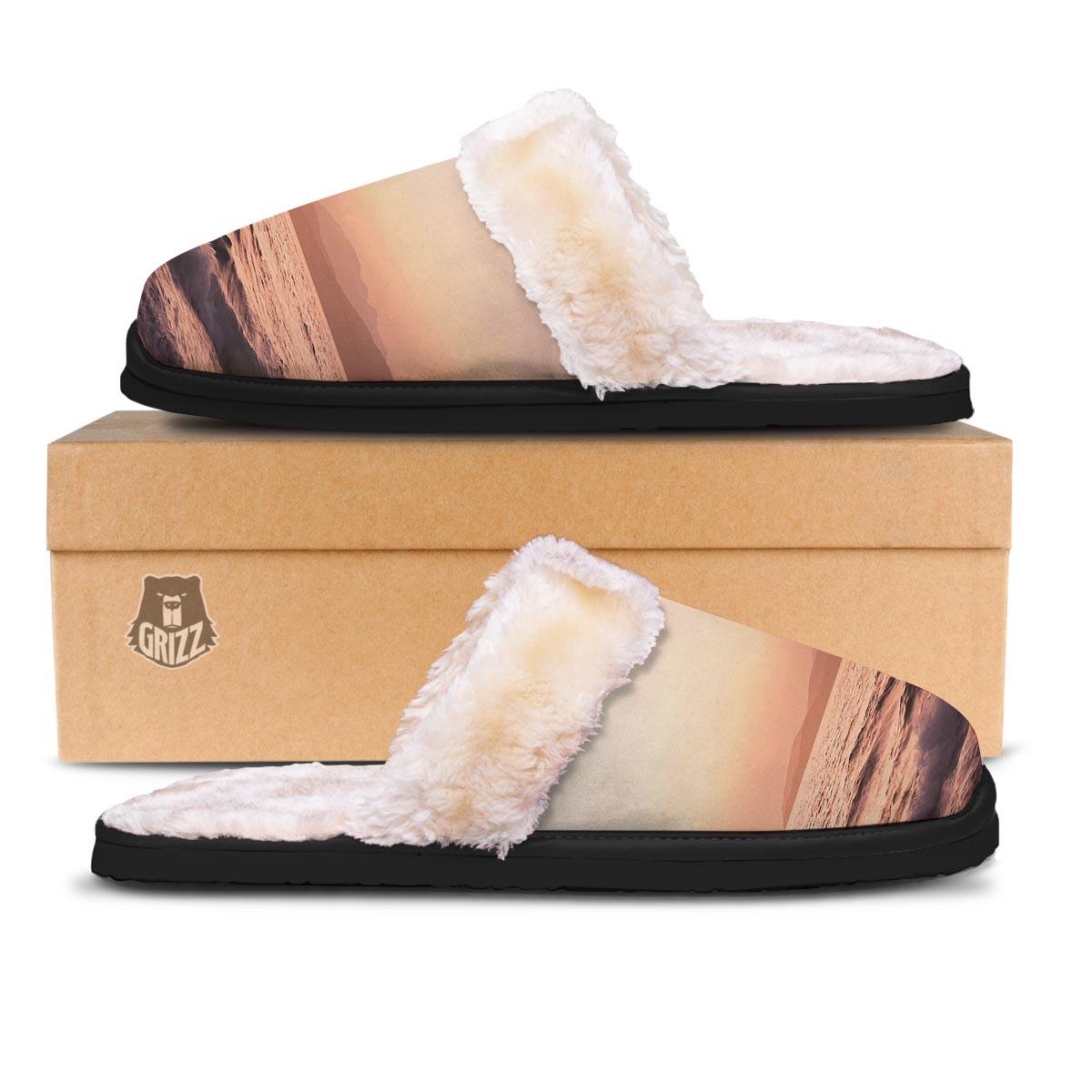 Wave Sunrise Print Slippers-grizzshop