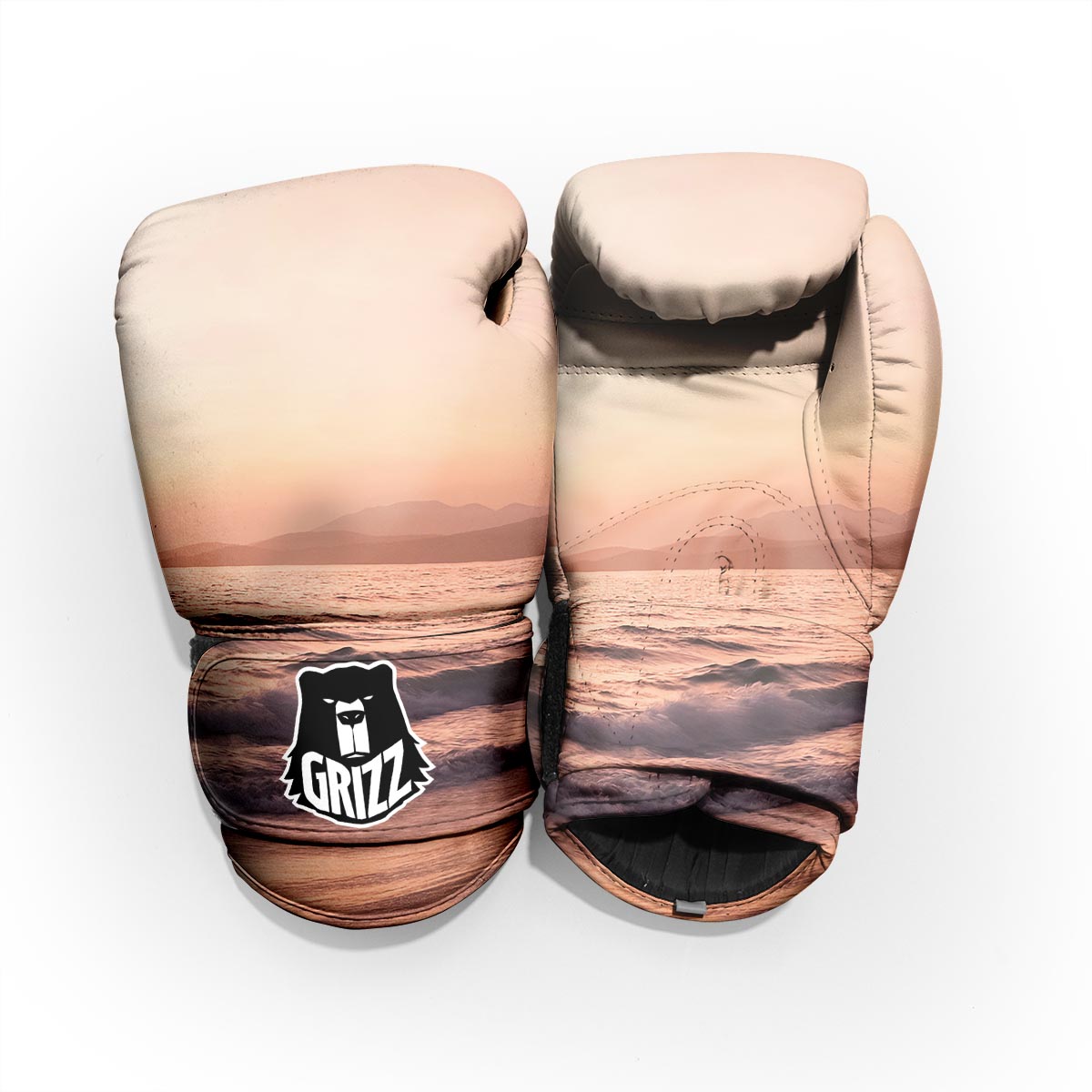 Wave Sunrise Print Pro Boxing Glove