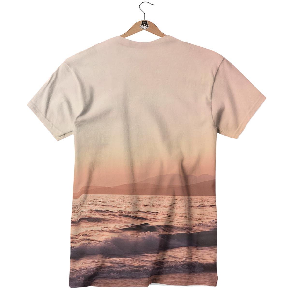 Wave Sunrise Print T-Shirt-grizzshop