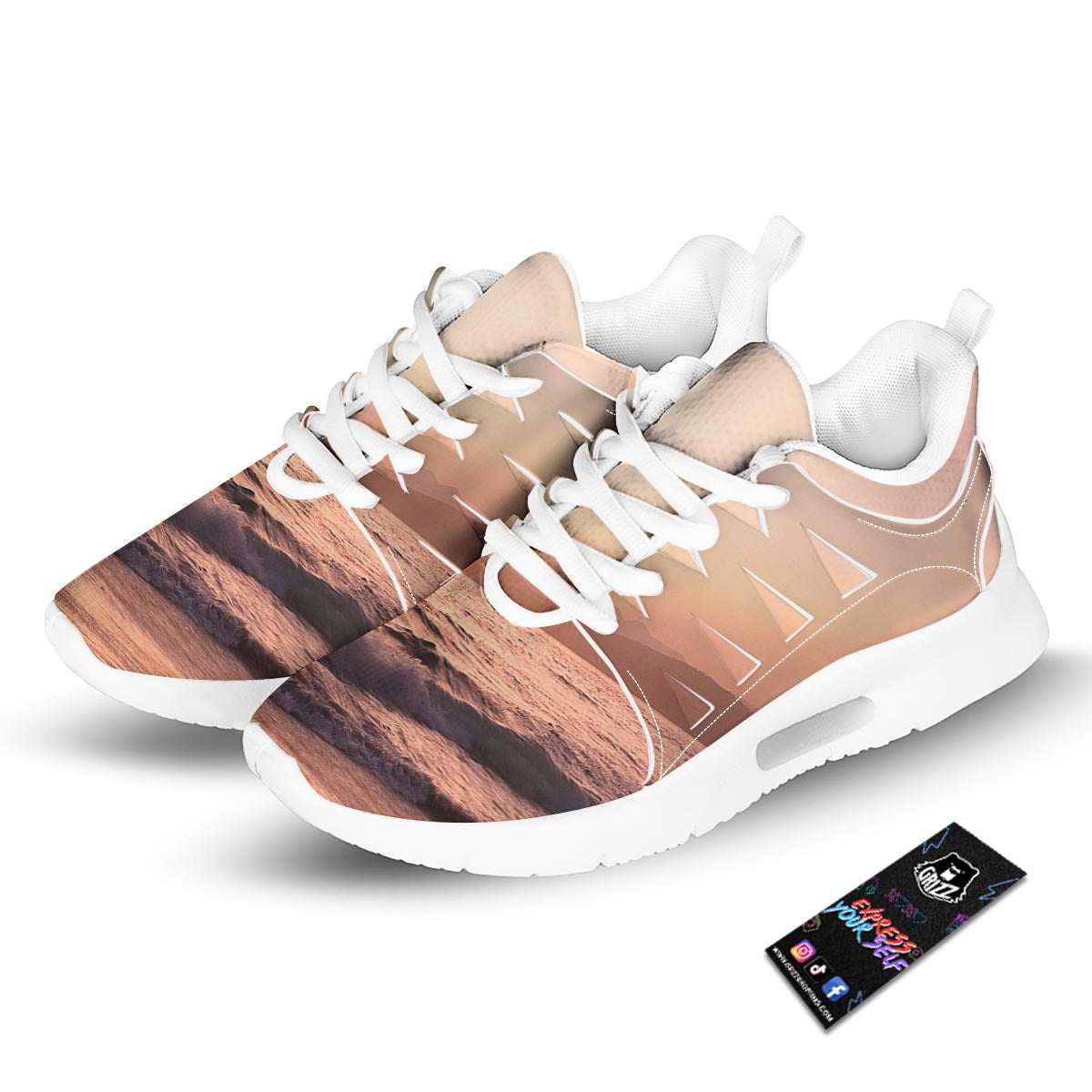 Wave Sunrise Print Tennis Shoes-grizzshop