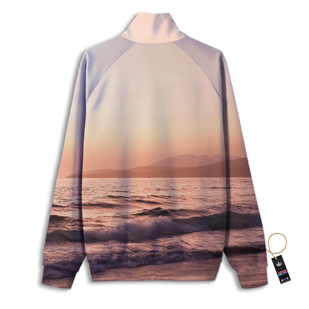 Wave Sunrise Print Track Jacket-grizzshop