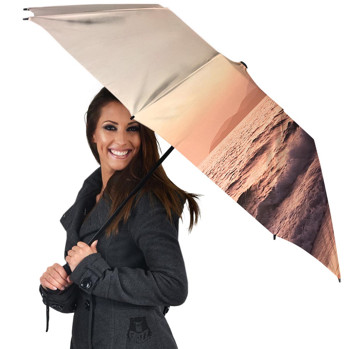 Wave Sunrise Print Umbrella-grizzshop