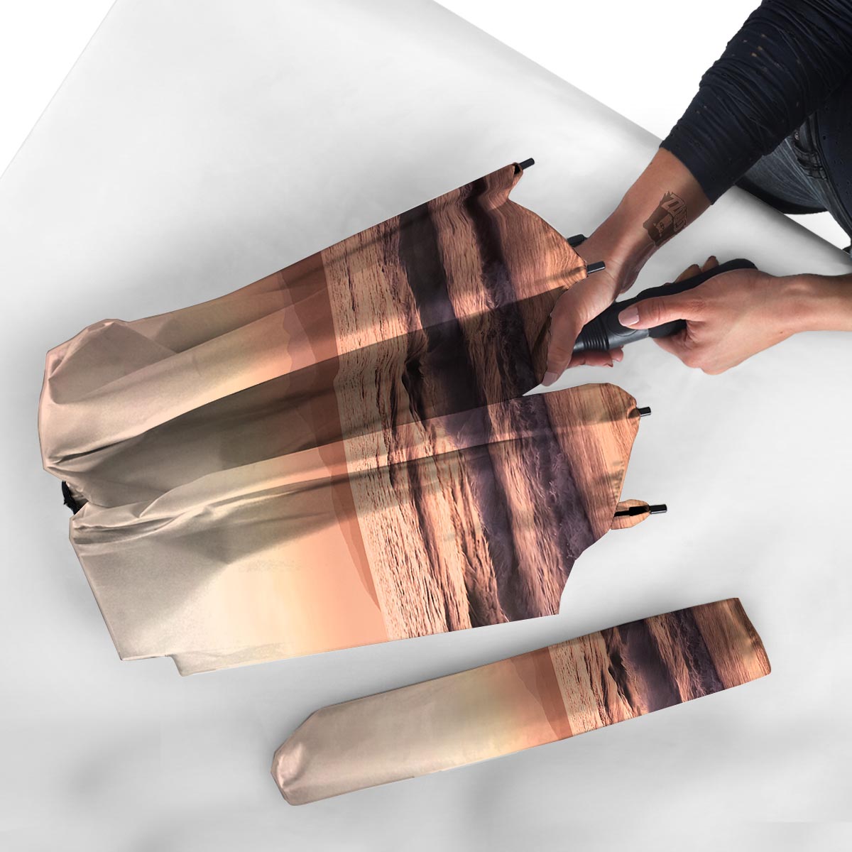 Wave Sunrise Print Umbrella-grizzshop
