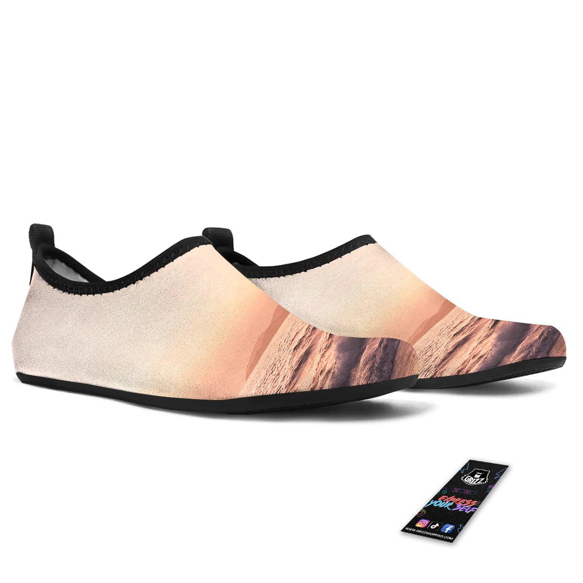 Wave Sunrise Print Water Shoes-grizzshop